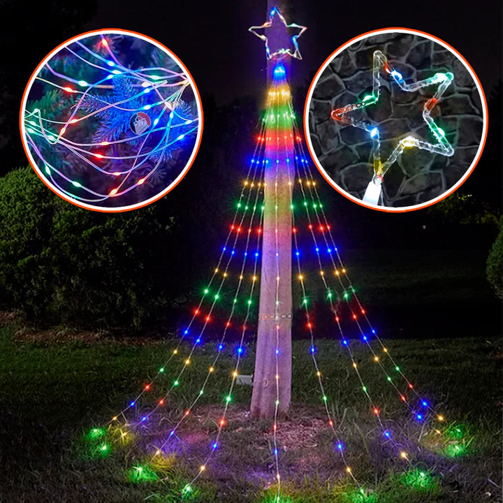 Luces De Navidad Cascada Solar